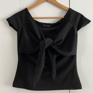 Zara Black Tie Front Top